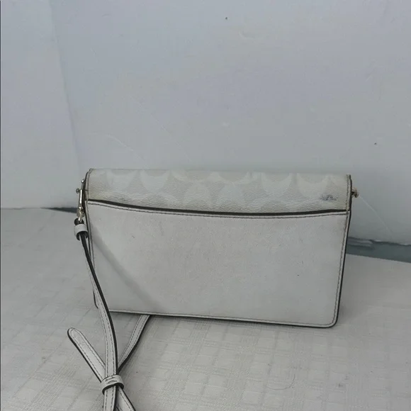 Coach Anna Foldover Clutch Crossbody Bag in Signature Canvas.